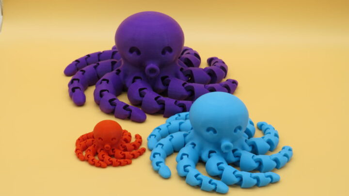 3D Printed Articulated Octopus Fidget Toddler Toy GLOW IN THE DARK 